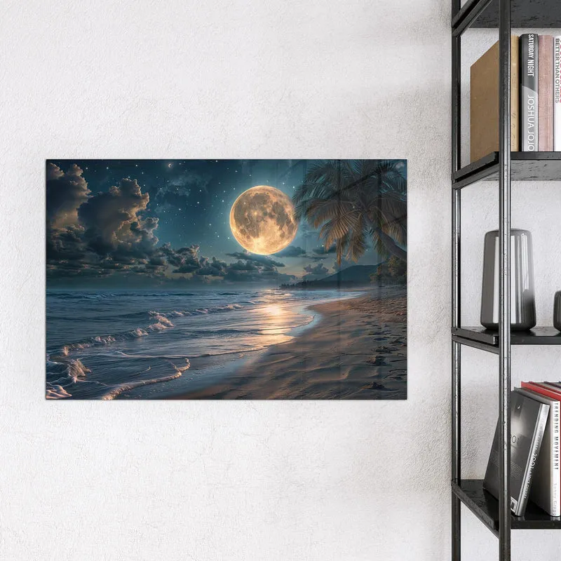 Magnettafel - Mondnacht am Strand