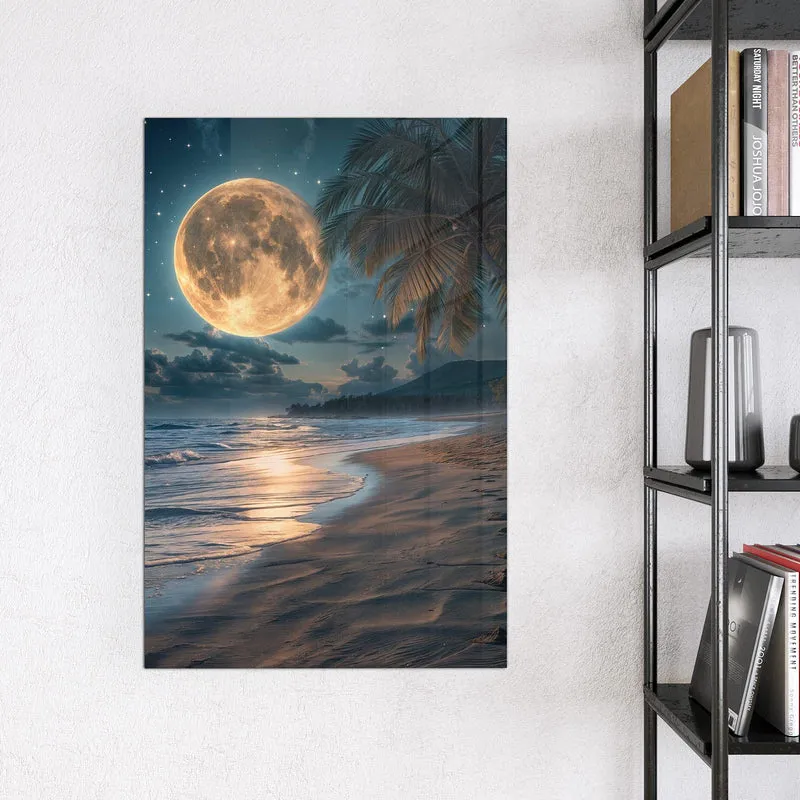 Magnettafel - Mondnacht am Strand