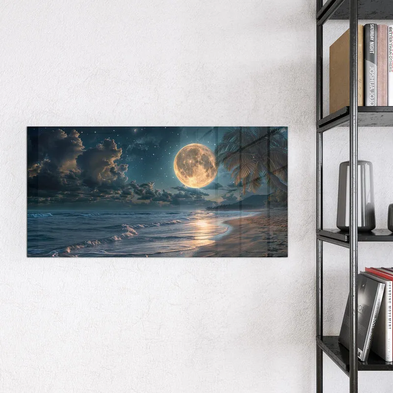 Magnettafel - Mondnacht am Strand