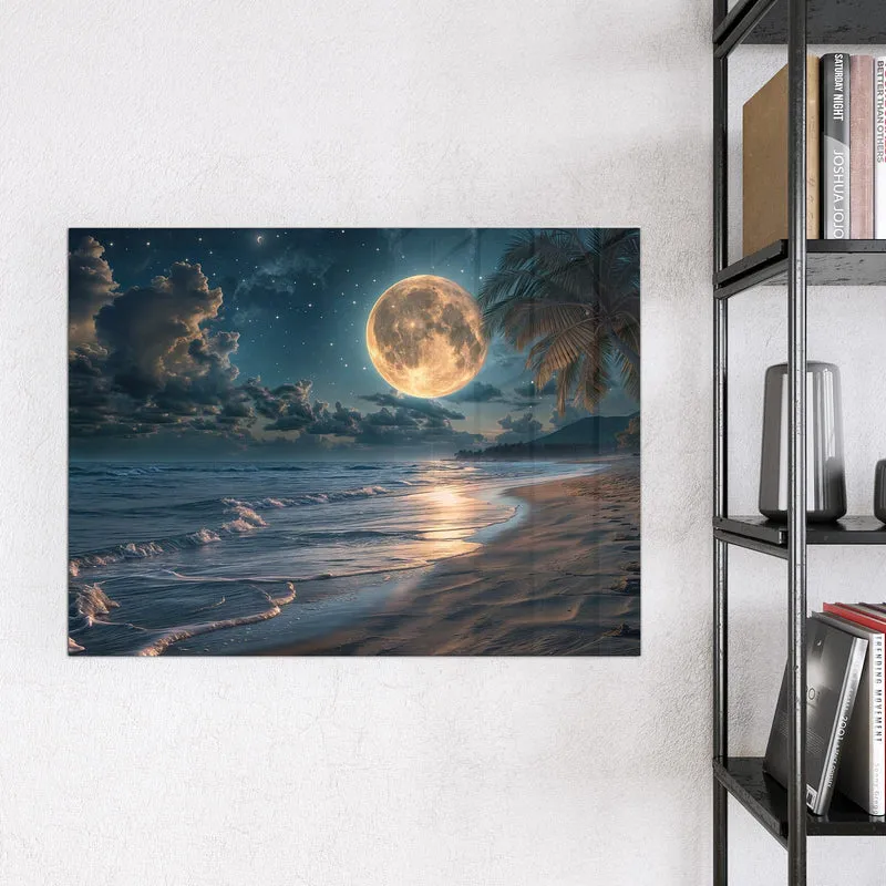 Magnettafel - Mondnacht am Strand
