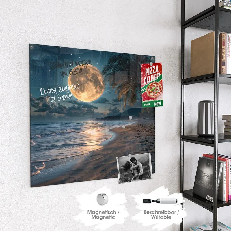Magnettafel - Mondnacht am Strand