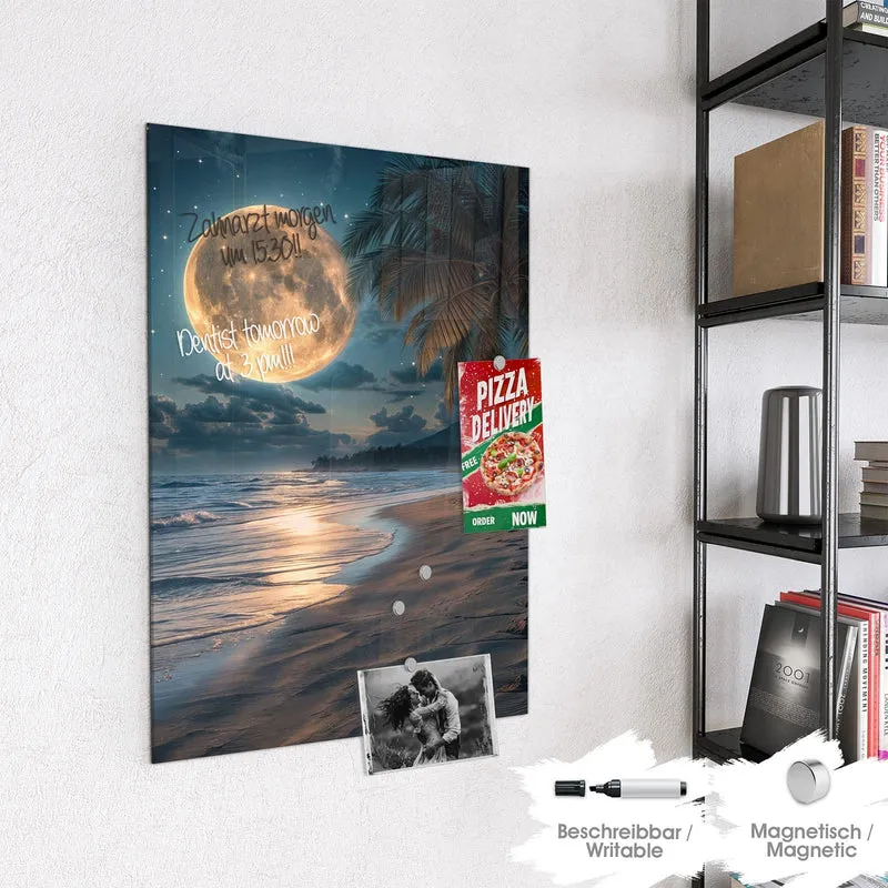 Magnettafel - Mondnacht am Strand