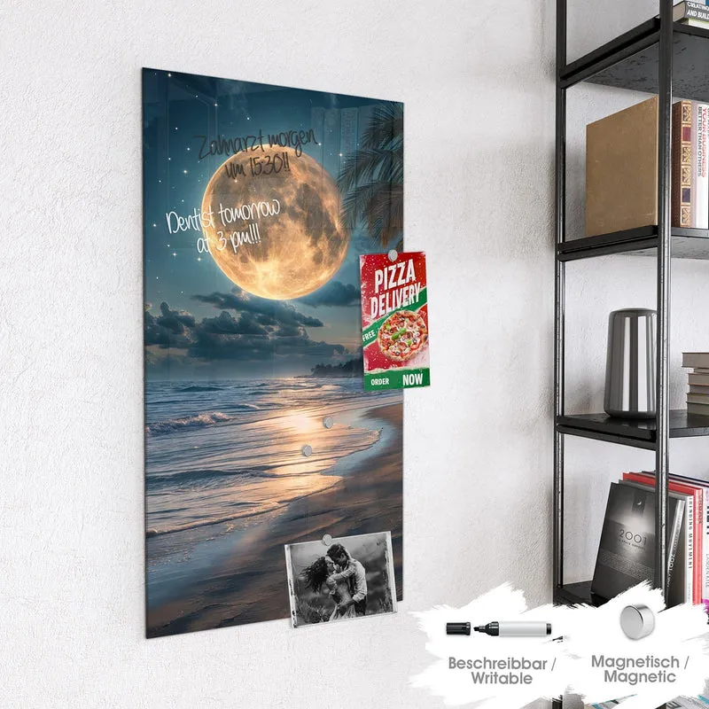 Magnettafel - Mondnacht am Strand