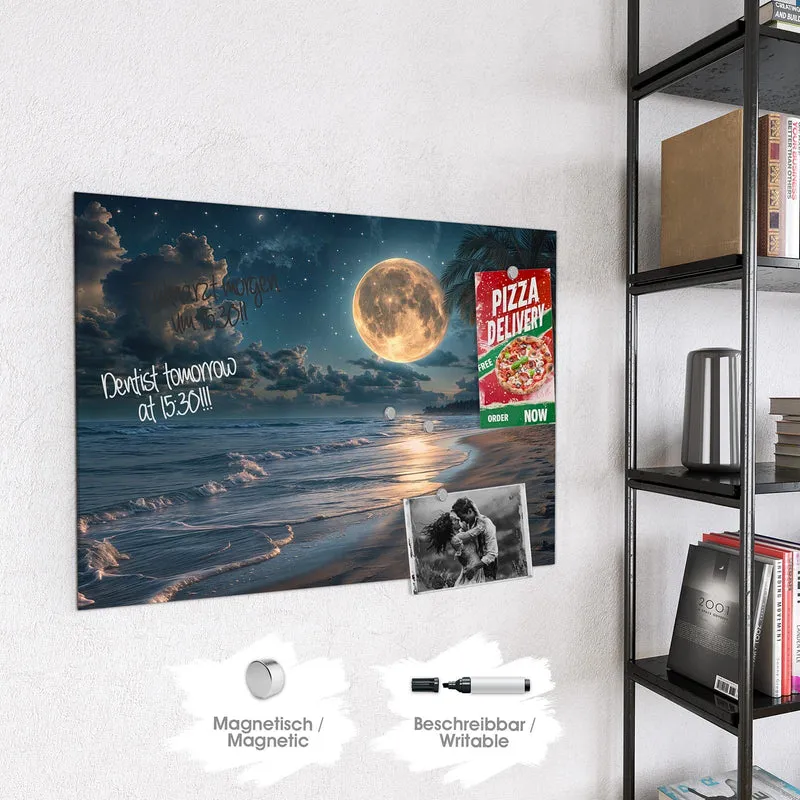 Magnettafel - Mondnacht am Strand
