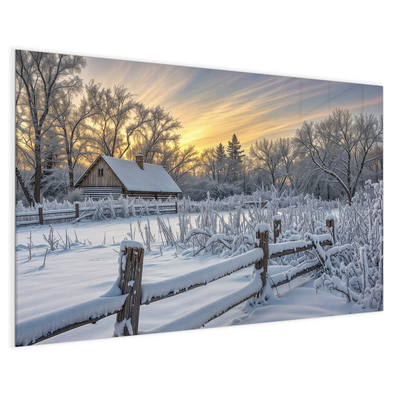 Magnettafel - Verschneites Landhaus