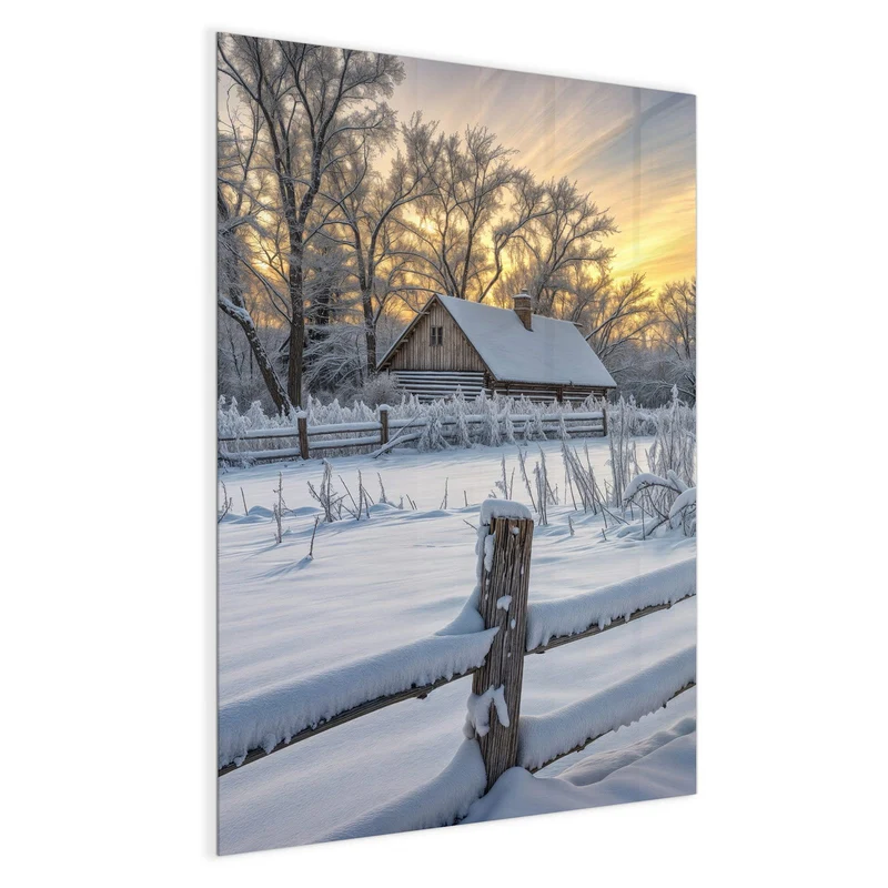 Magnettafel - Verschneites Landhaus