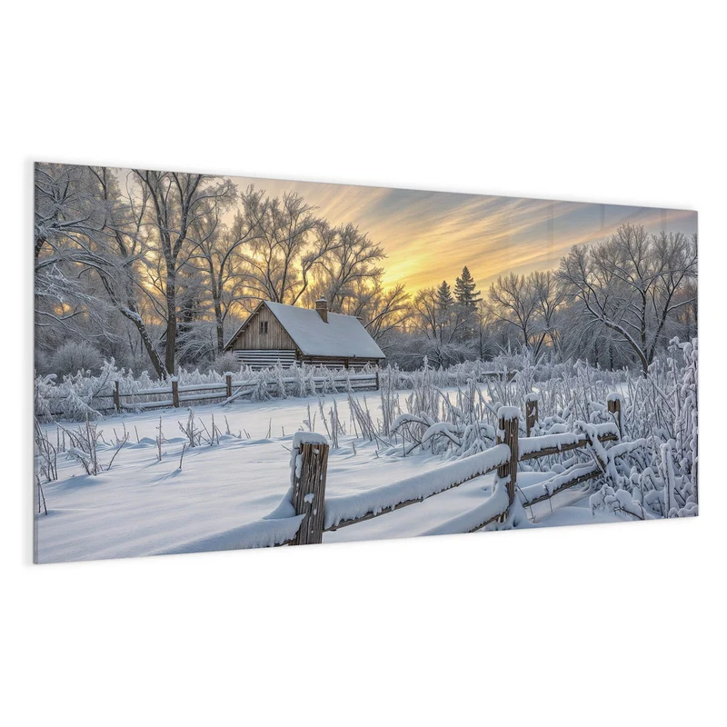 Magnettafel - Verschneites Landhaus