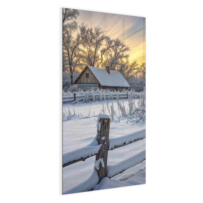 Magnettafel - Verschneites Landhaus