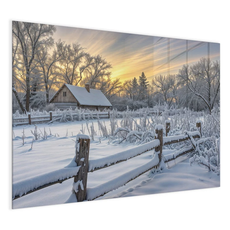 Magnettafel - Verschneites Landhaus