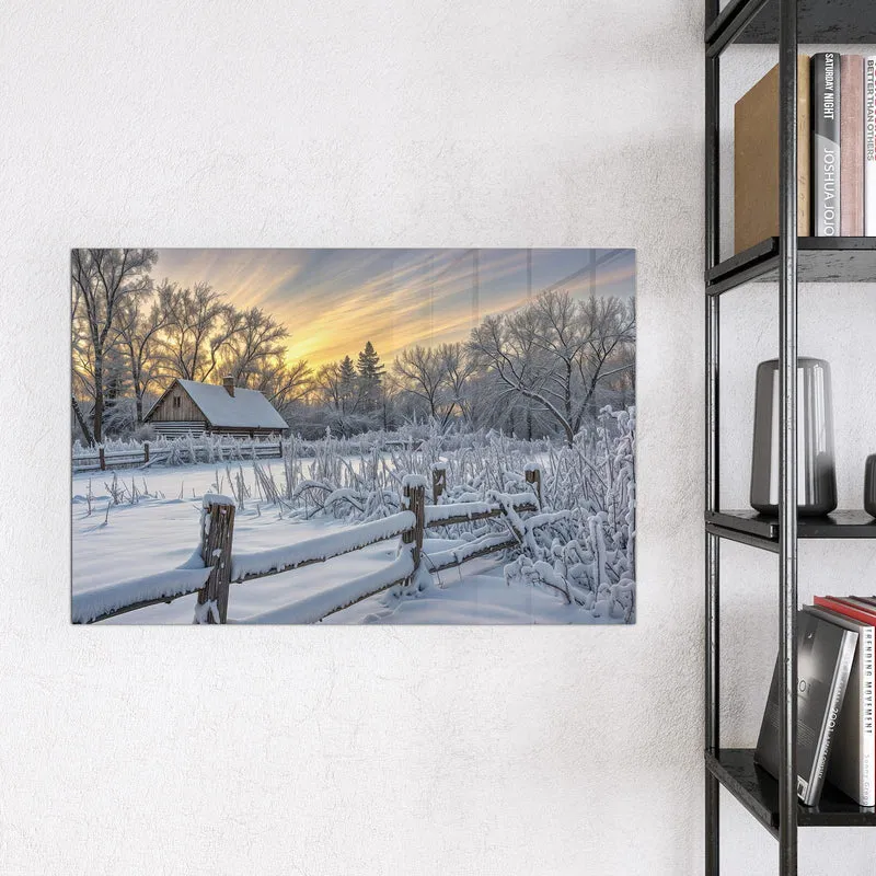 Magnettafel - Verschneites Landhaus