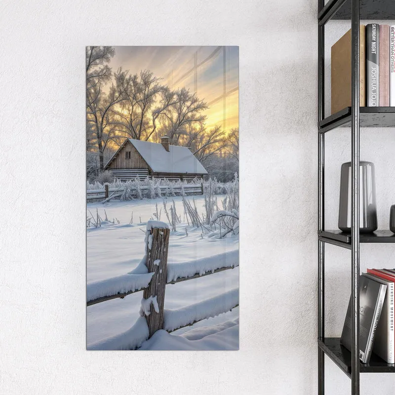 Magnettafel - Verschneites Landhaus