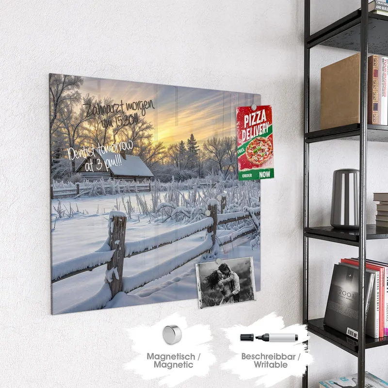 Magnettafel - Verschneites Landhaus