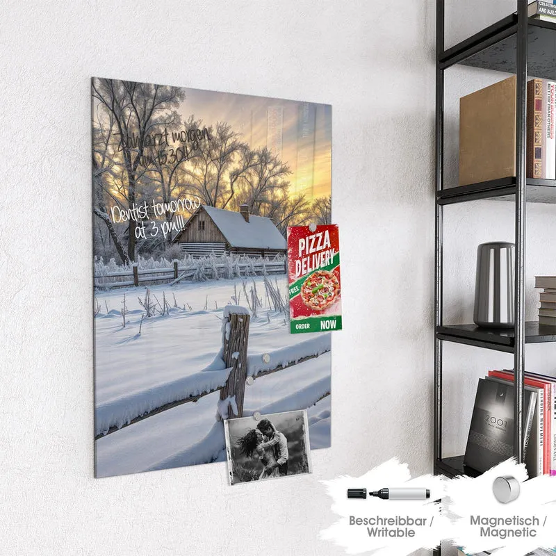 Magnettafel - Verschneites Landhaus