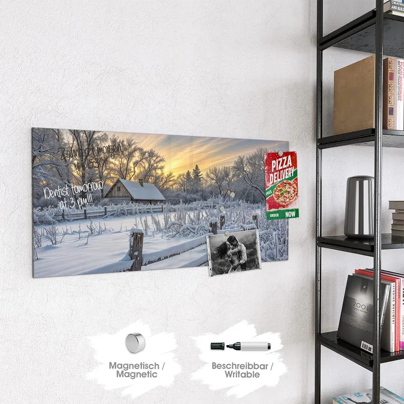 Magnettafel - Verschneites Landhaus