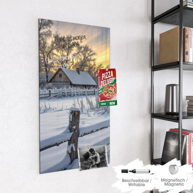 Magnettafel - Verschneites Landhaus
