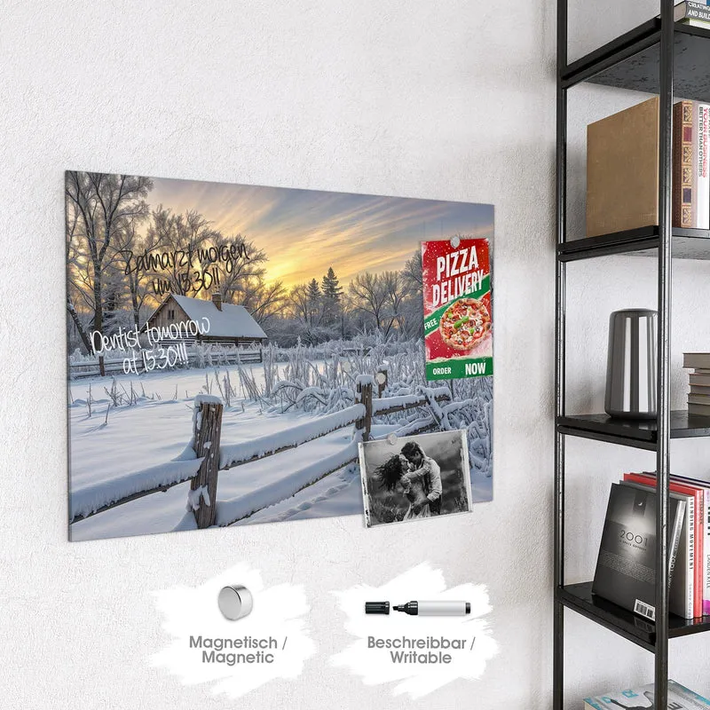 Magnettafel - Verschneites Landhaus