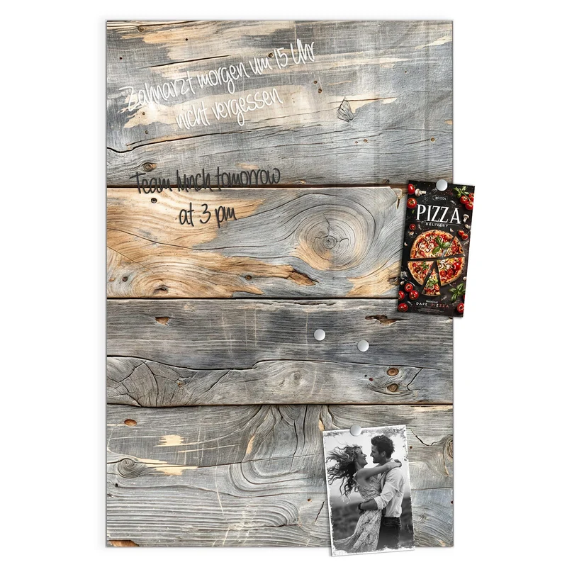 Magnettafel - Graue Holzplanken