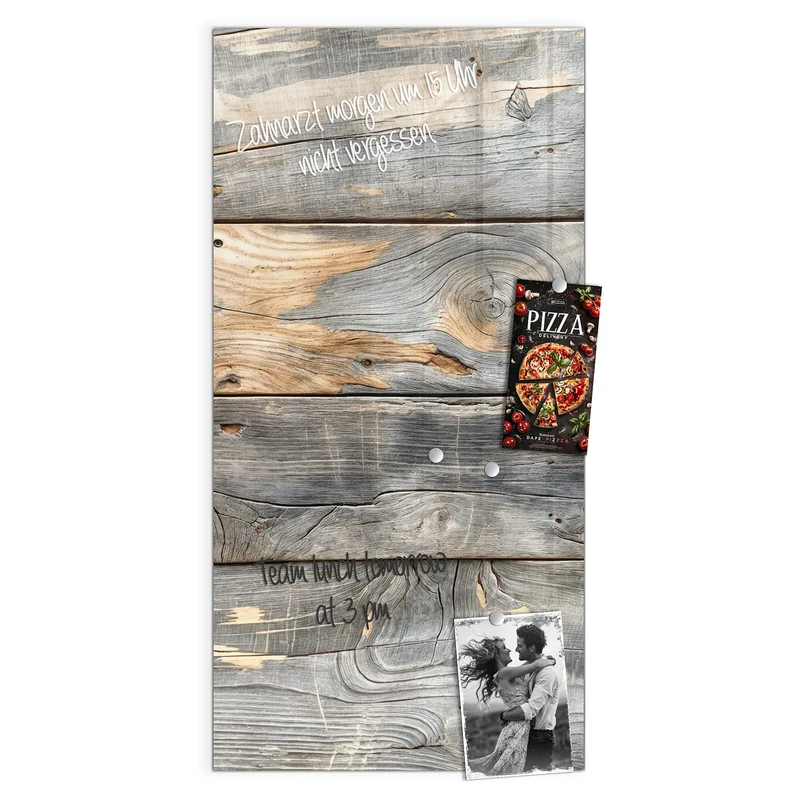 Magnettafel - Graue Holzplanken