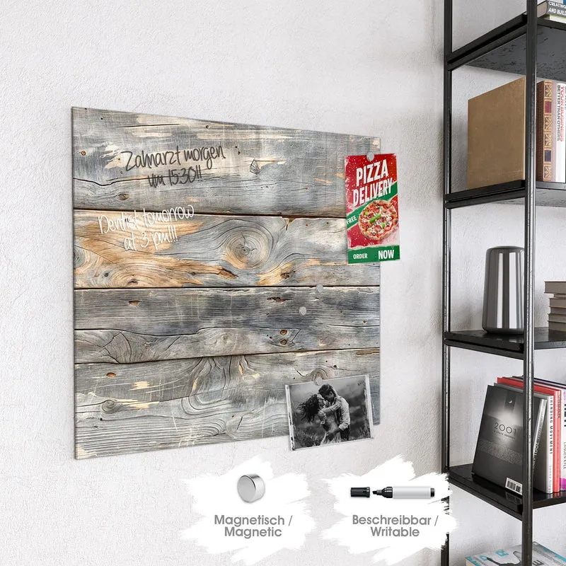 Magnettafel - Graue Holzplanken