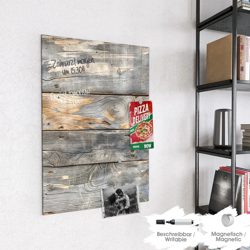 Magnettafel - Graue Holzplanken