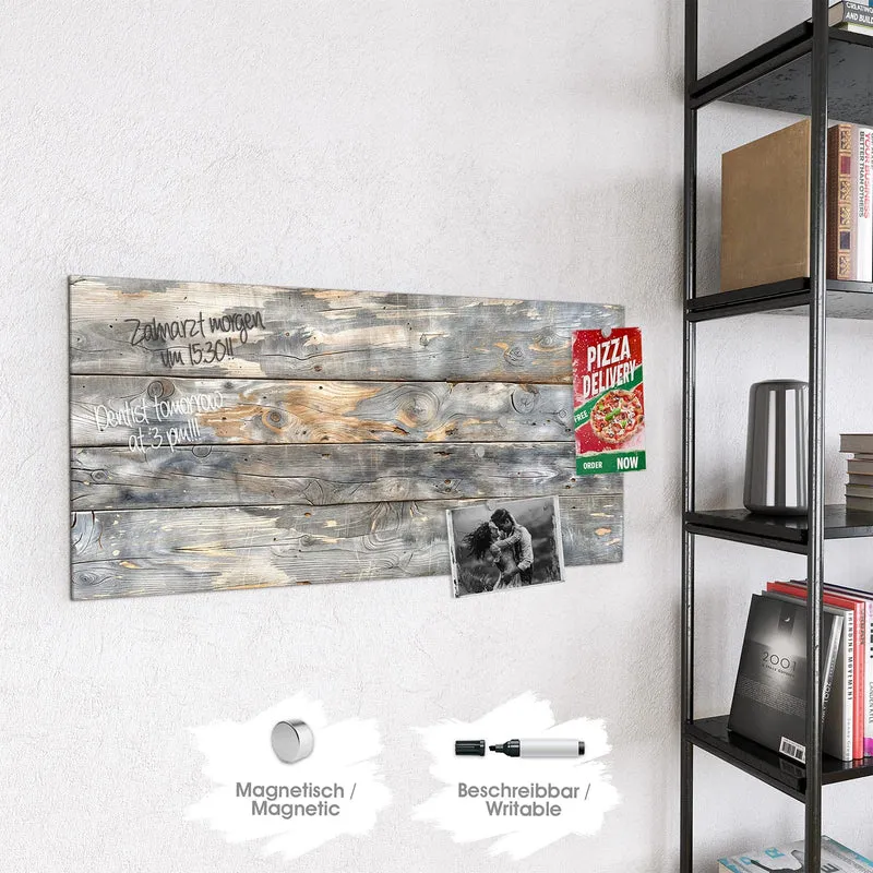 Magnettafel - Graue Holzplanken