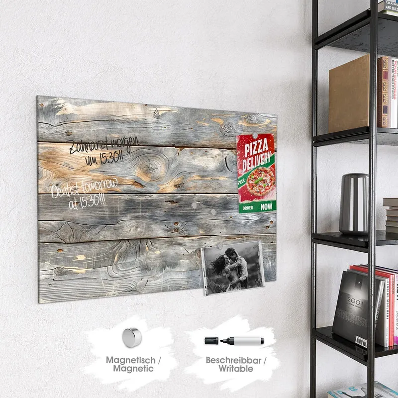 Magnettafel - Graue Holzplanken