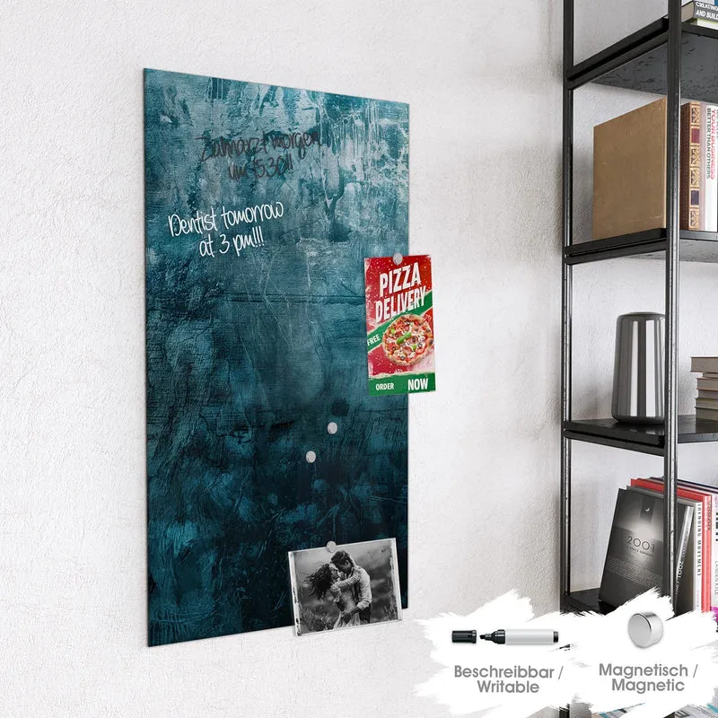 Magnettafel - Petrolblaue Wand