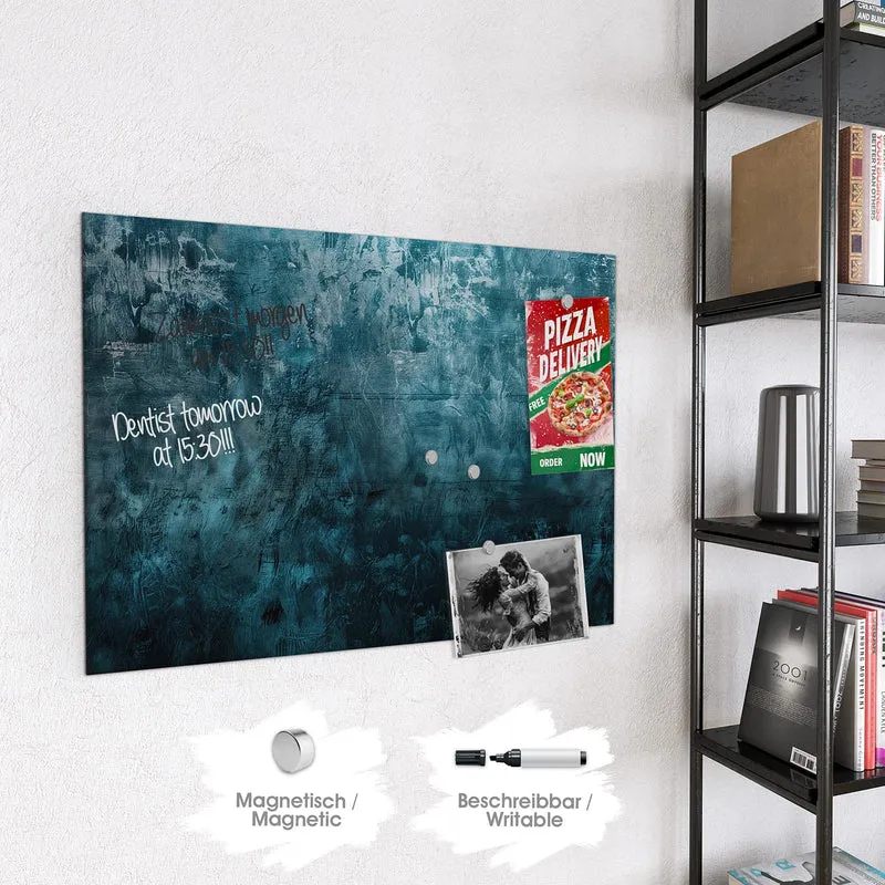 Magnettafel - Petrolblaue Wand
