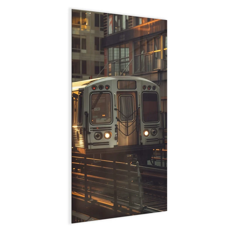 Magnettafel - Hochbahn im Abendlicht
