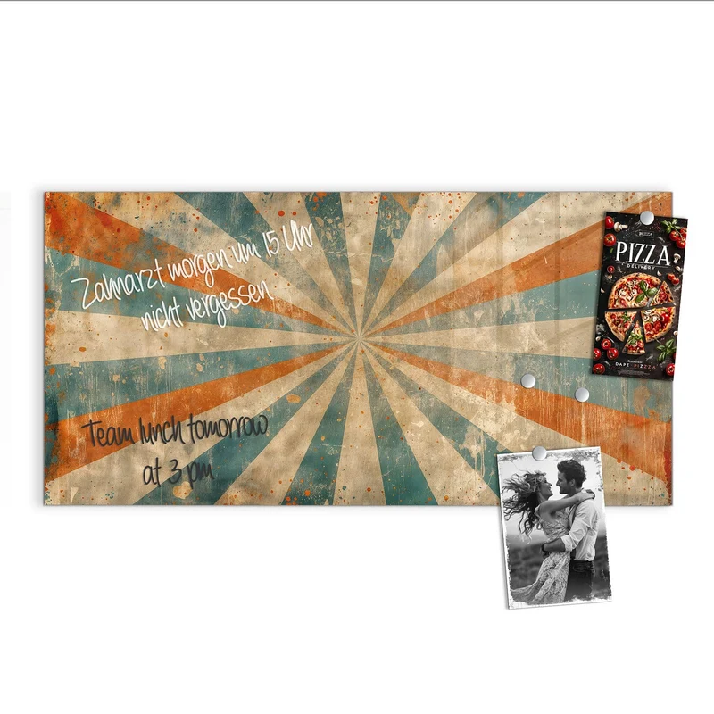 Magnettafel - Strahlenkranz in Orange