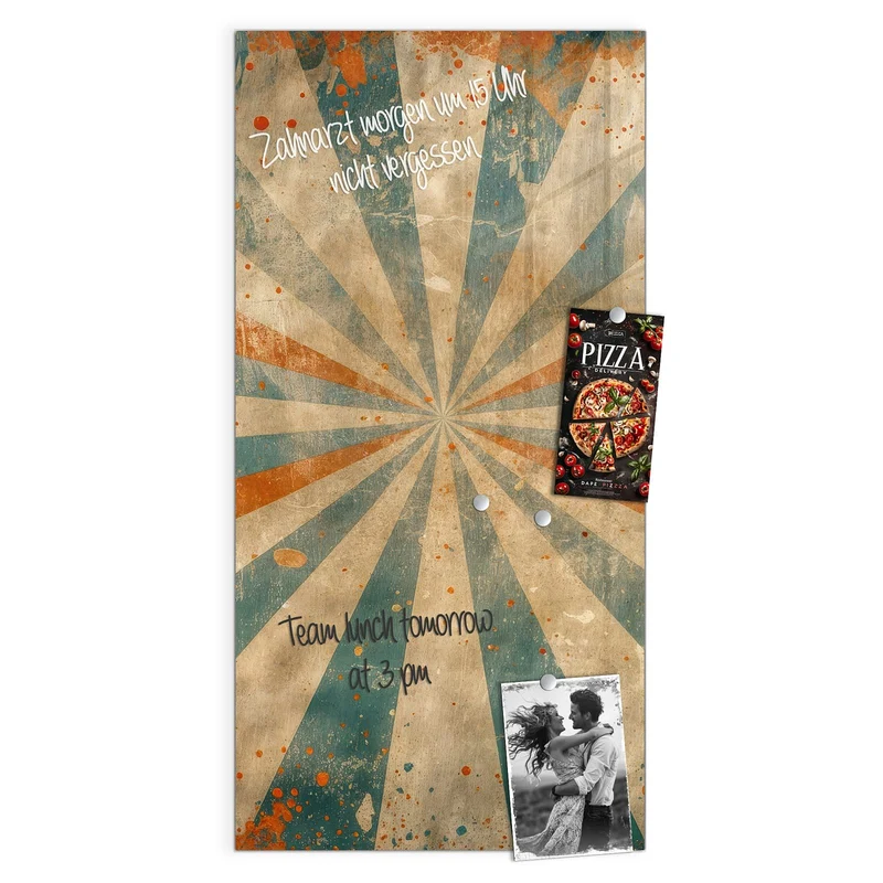 Magnettafel - Strahlenkranz in Orange
