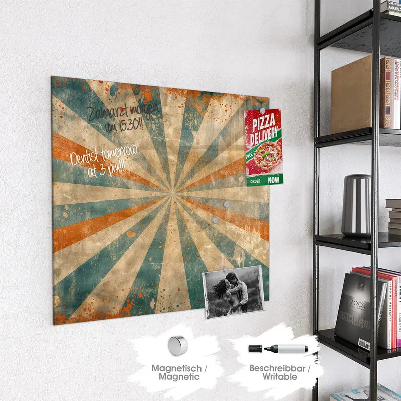 Magnettafel - Strahlenkranz in Orange