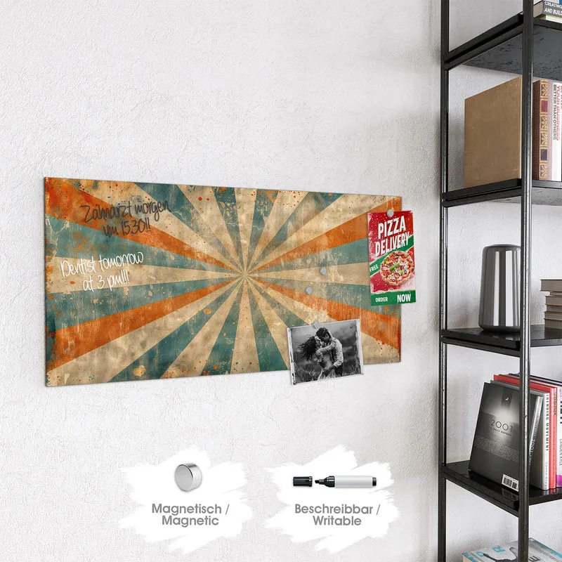Magnettafel - Strahlenkranz in Orange
