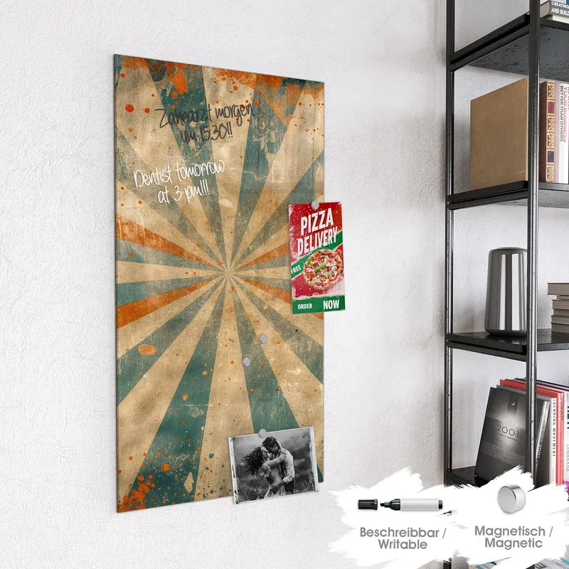 Magnettafel - Strahlenkranz in Orange