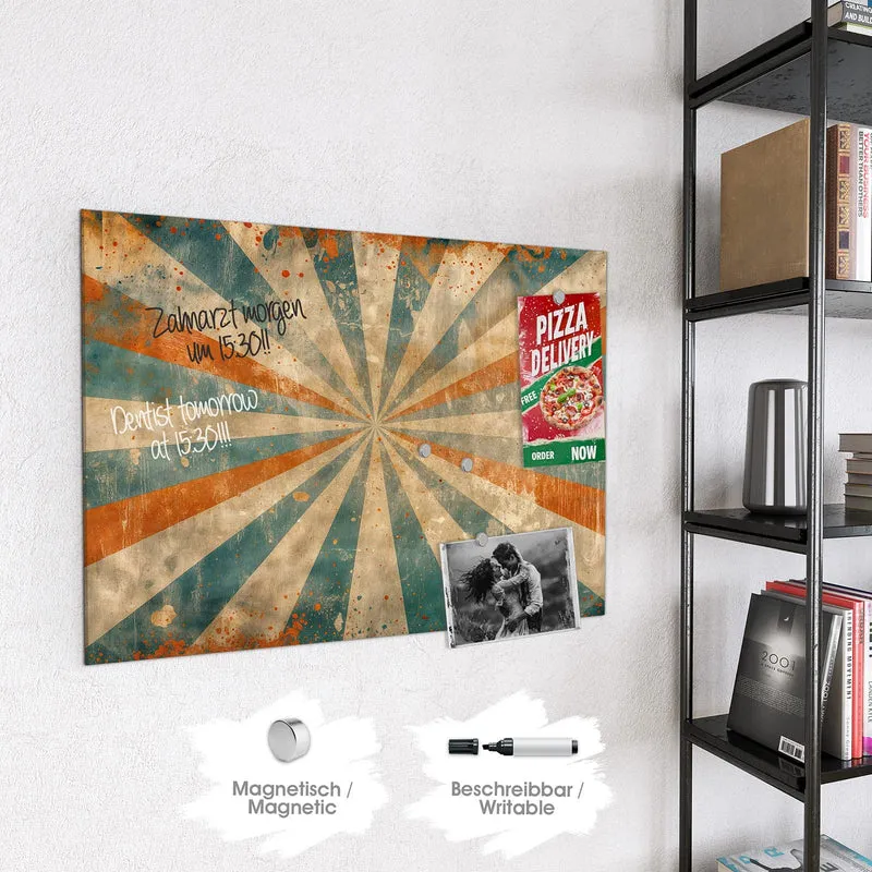 Magnettafel - Strahlenkranz in Orange
