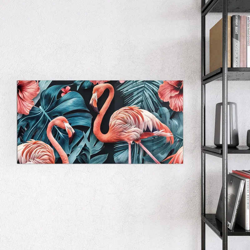 Magnettafel - Flamingo und Hibiskus