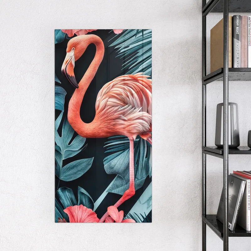 Magnettafel - Flamingo und Hibiskus