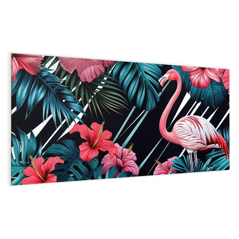 Magnettafel - Flamingo auf Schwarz