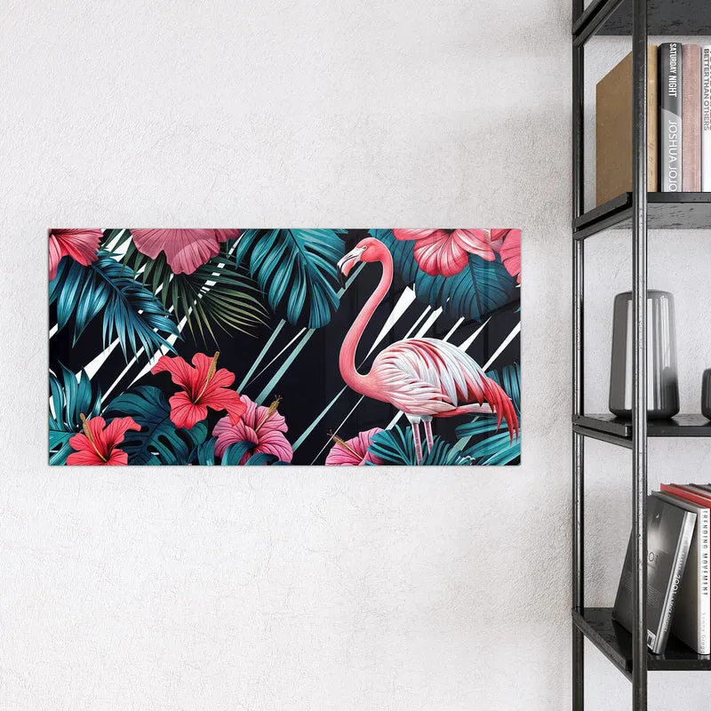 Magnettafel - Flamingo auf Schwarz