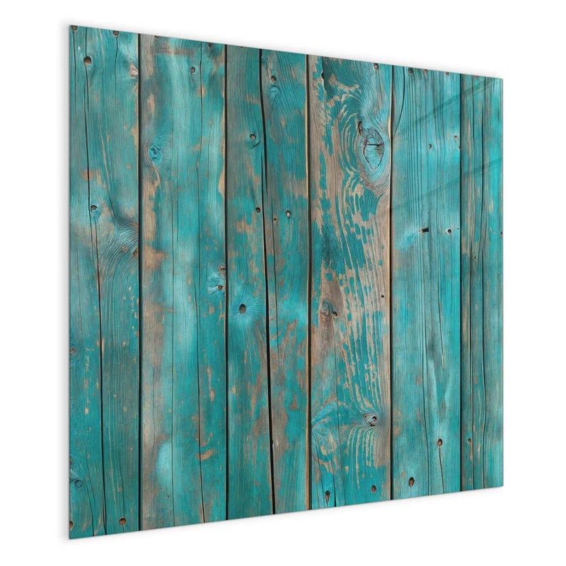 Magnettafel - Türkise Bretterwand