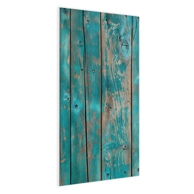 Magnettafel - Türkise Bretterwand