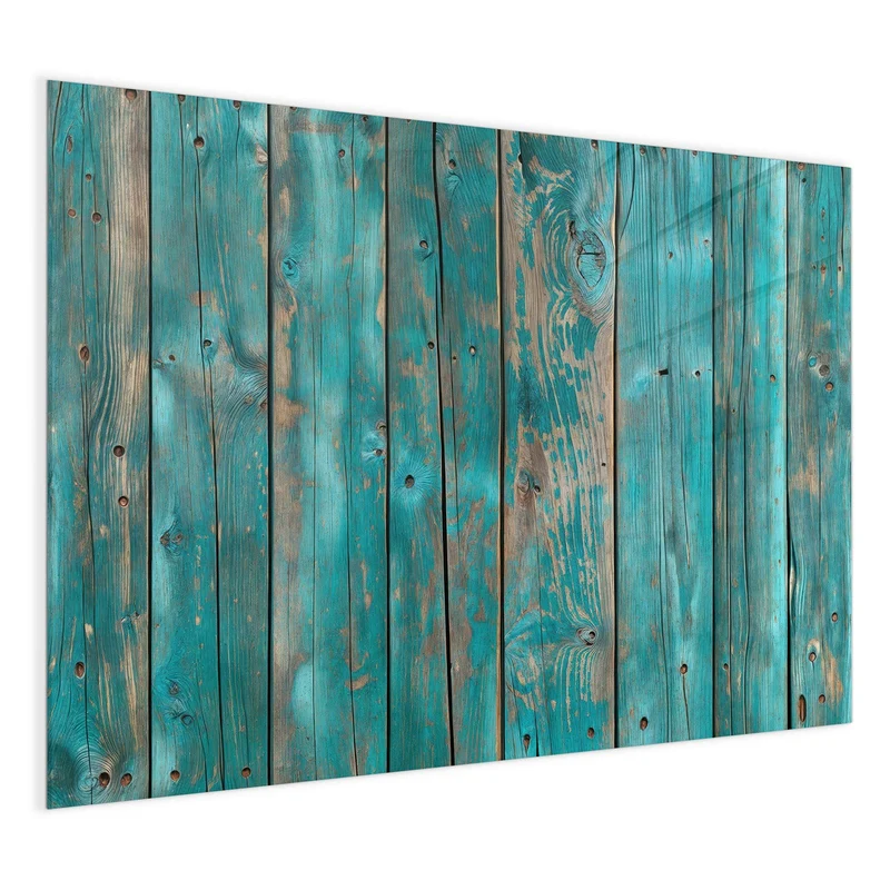Magnettafel - Türkise Bretterwand
