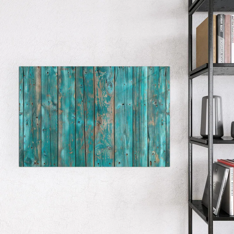 Magnettafel - Türkise Bretterwand
