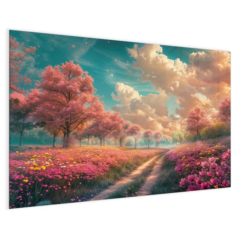 Magnettafel - Pfad durch Blütenfeld