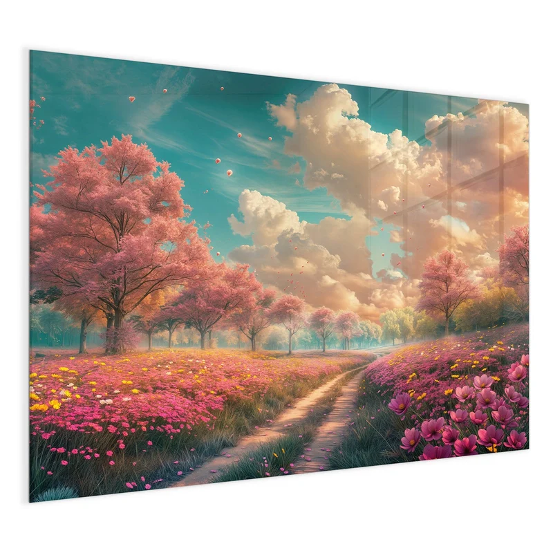Magnettafel - Pfad durch Blütenfeld