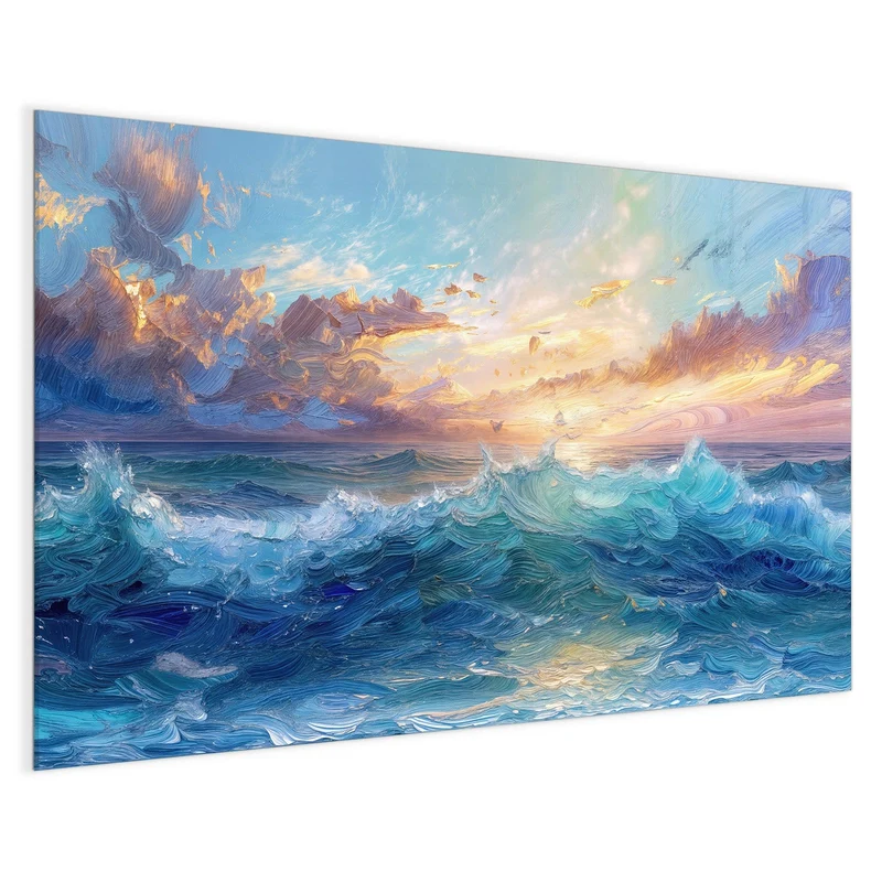 Magnettafel - Wellen in Ölfarben