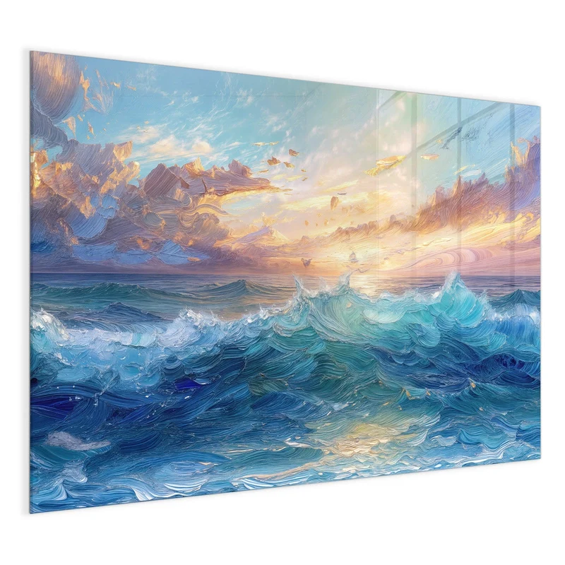 Magnettafel - Wellen in Ölfarben