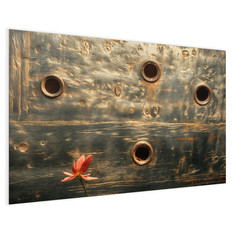 Magnettafel - Rote Blüten am Metall