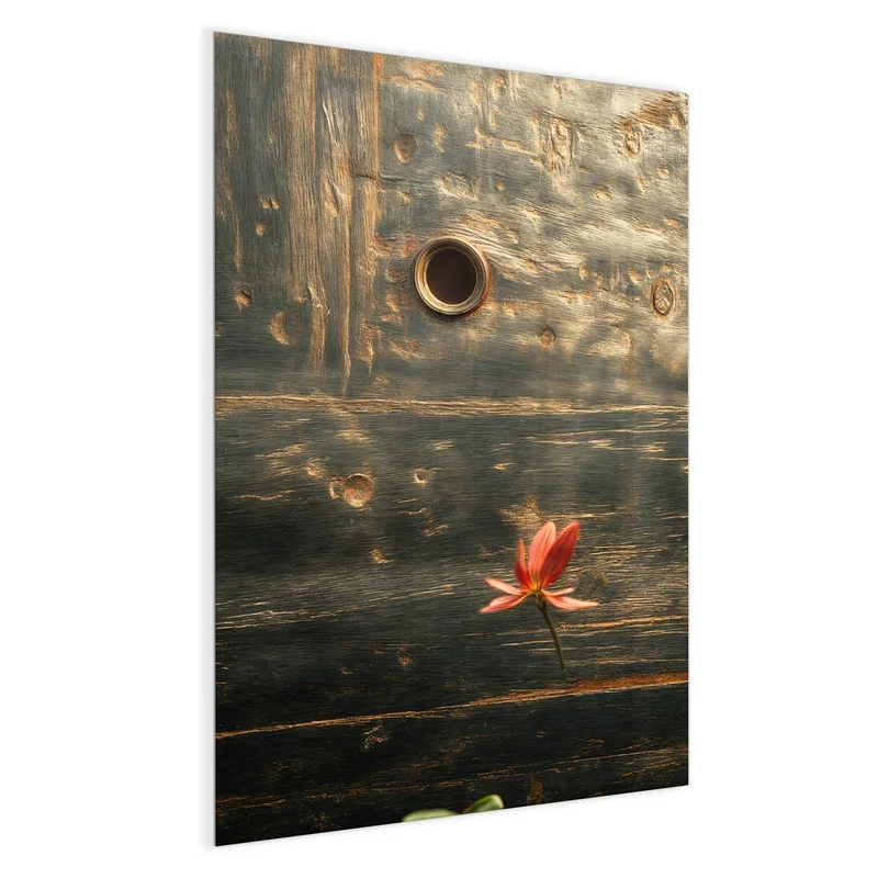 Magnettafel - Rote Blüten am Metall
