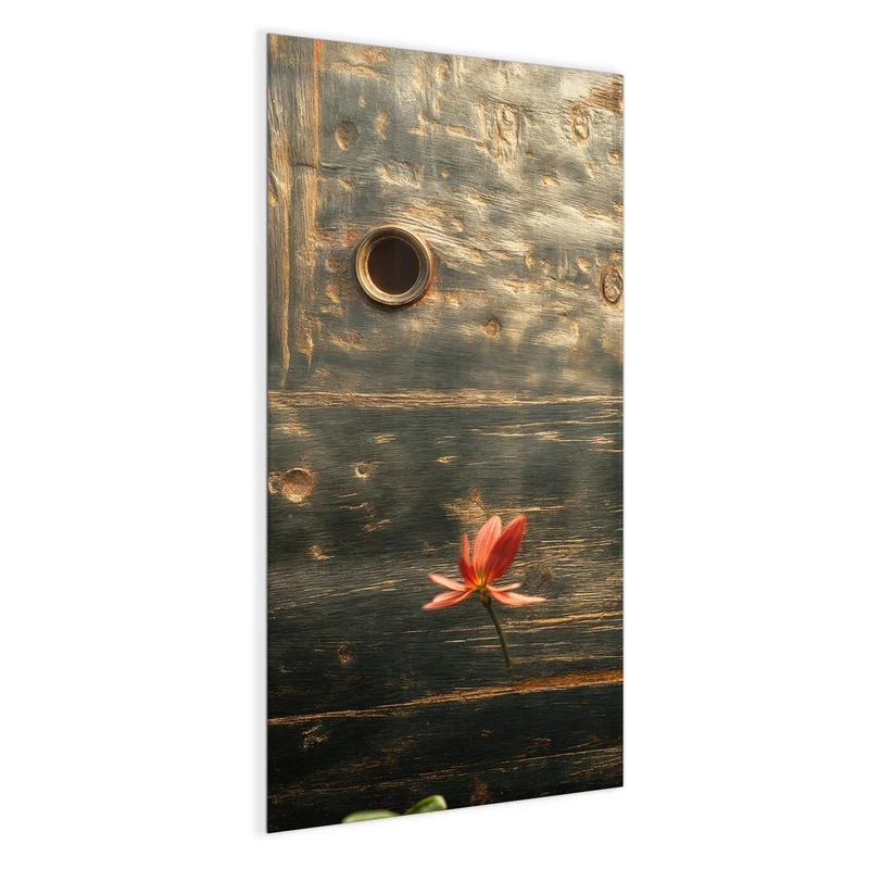 Magnettafel - Rote Blüten am Metall